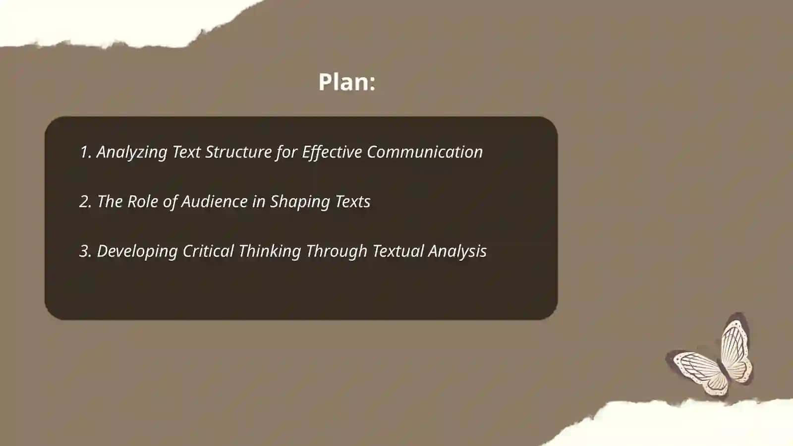 Plan: Analyzing Text Structure for Effective Communication 2