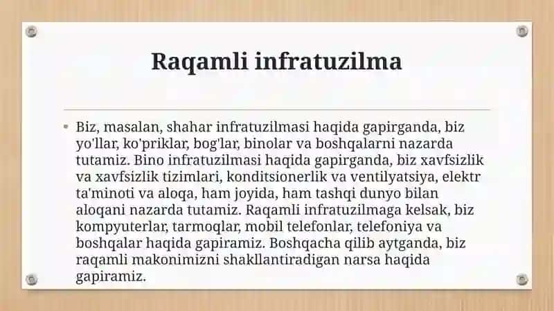 RAQAMLI INFRATUZILMA 2