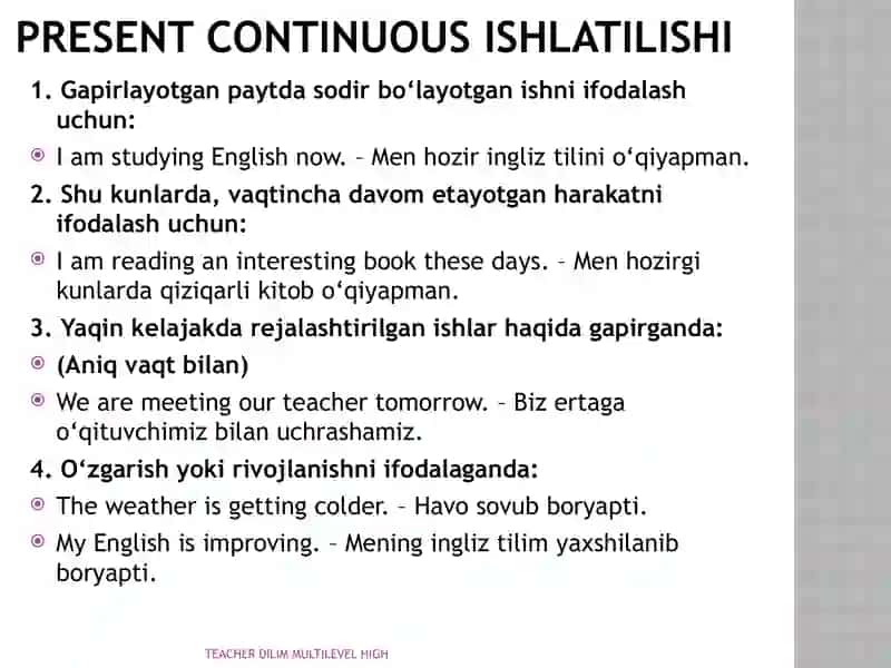 PRESENT CONTINUOUS ZAMONI PREZENTATSIYA 2