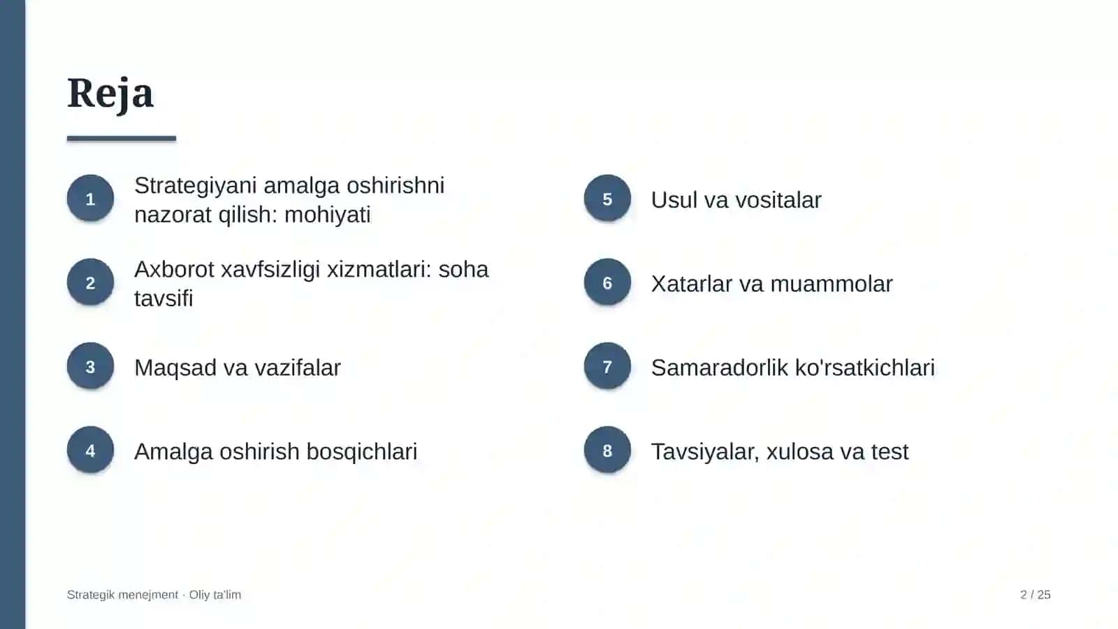 Strategik Menejment · Oliy Ta'lIm 2