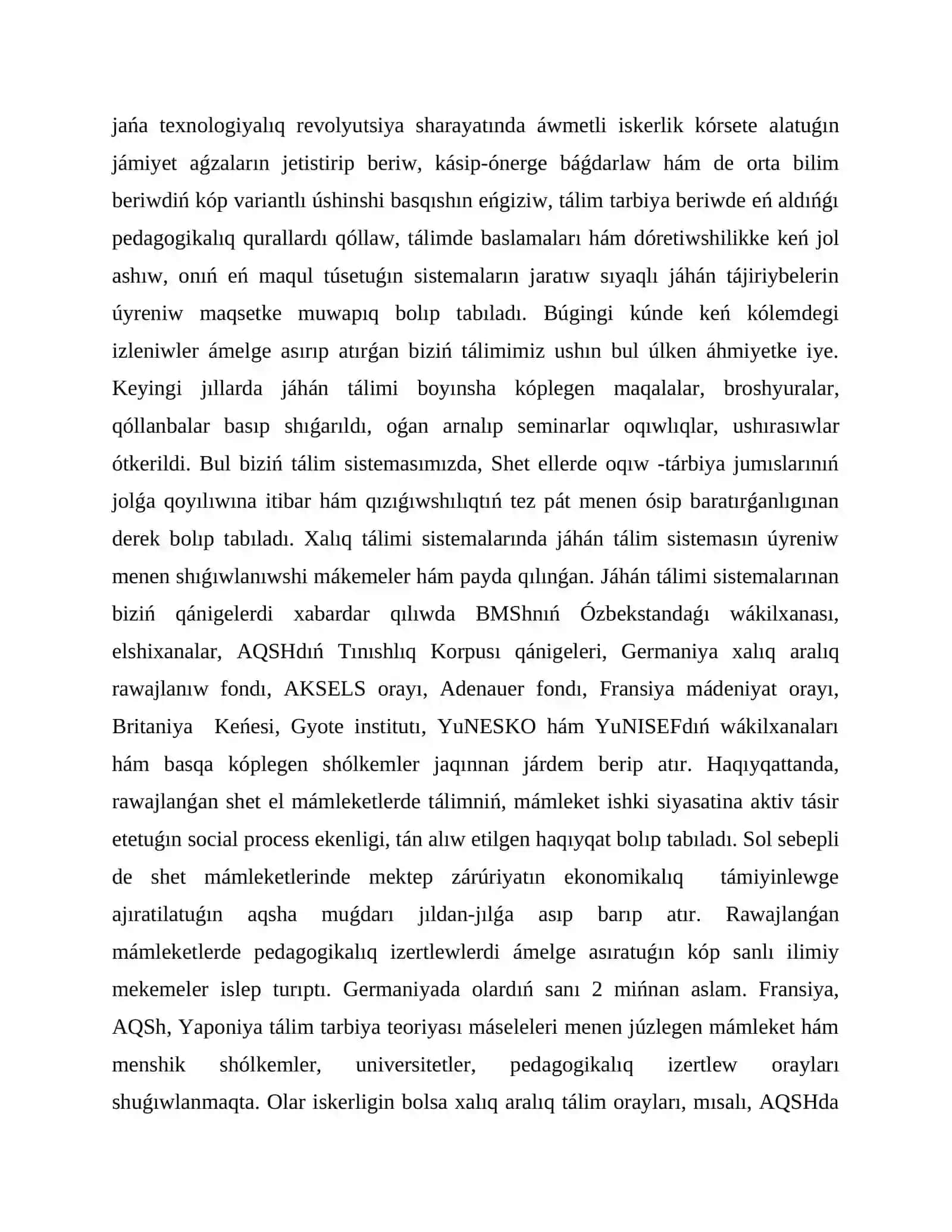 Ekonomikalıq rawajlanǵan mámleketlerdıń tálim sisteması 2