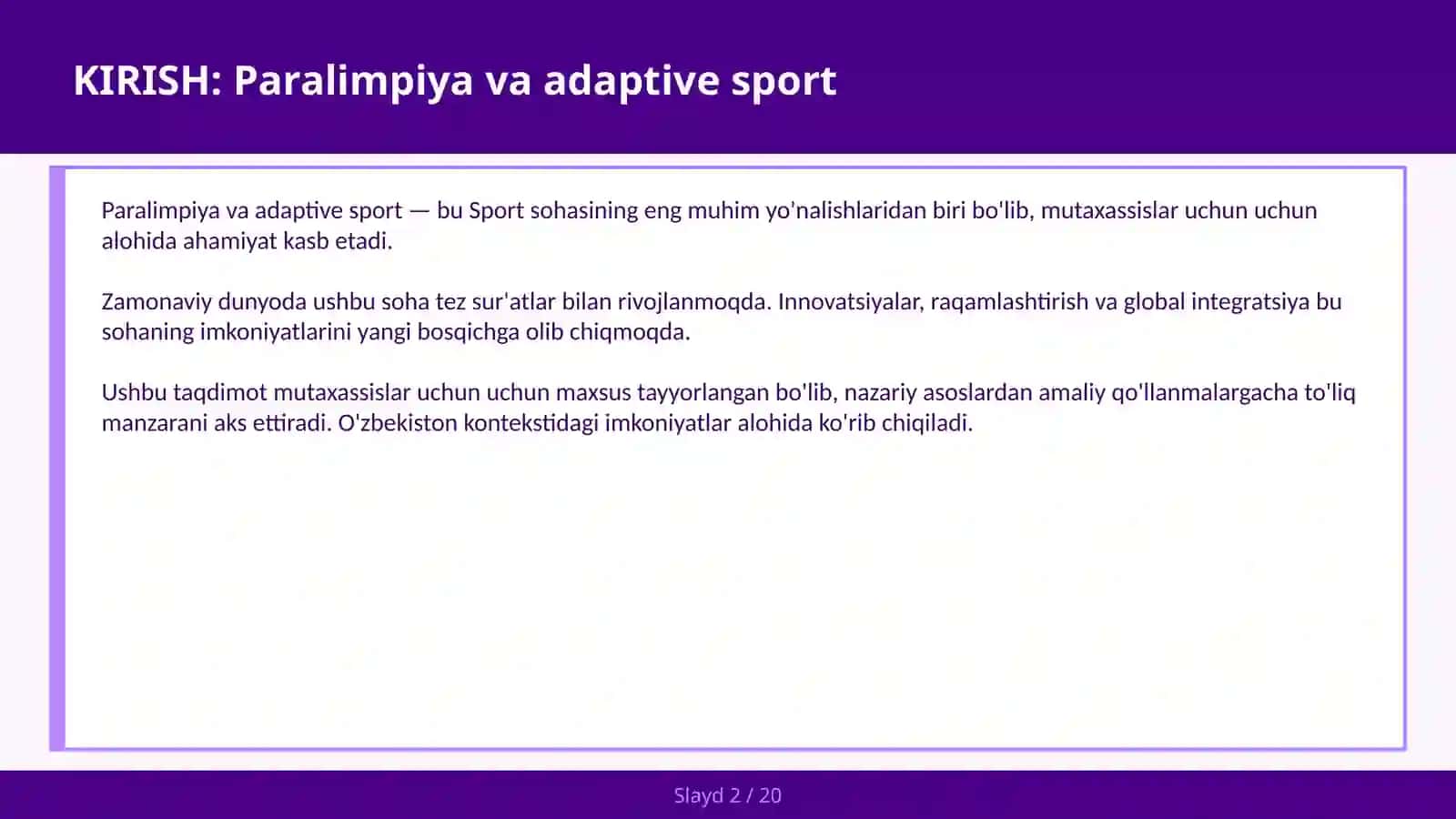 Paralimpiya va adaptive sport 2