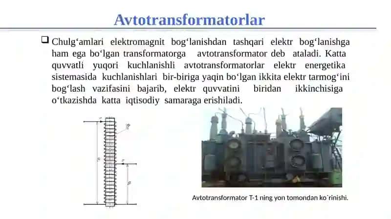 Avtotransformatorlarni modellashtirish 2