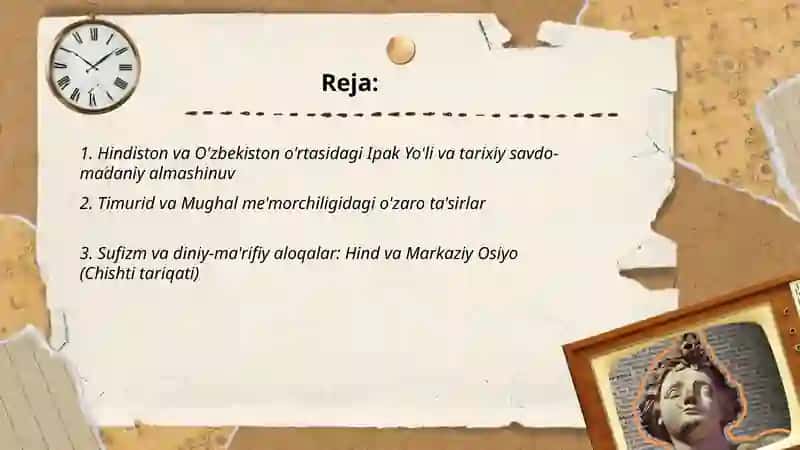 Hindiston O'zbekiston madaniyati va merosi 2