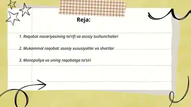 Raqobat nazariyasi va uning asosiy xususiyatlari 2