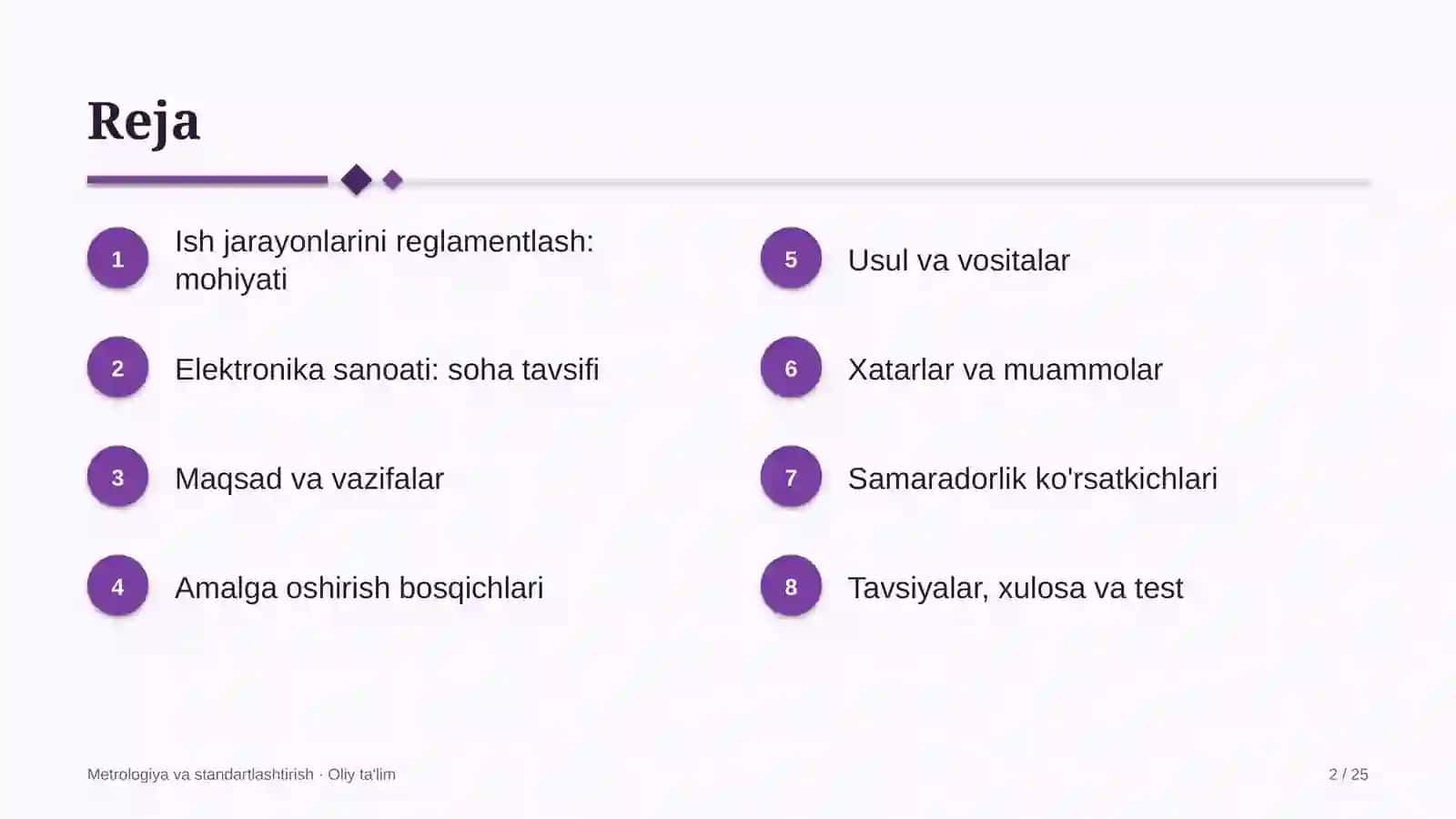 Elektronika sanoatida ish jarayonlarini reglamentlash 2