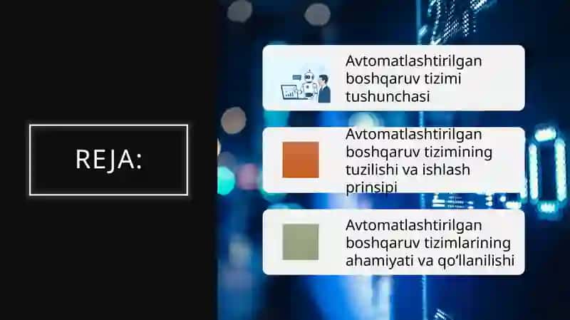 Avtomatlashtirilgan boshqaruv tizimlari 2