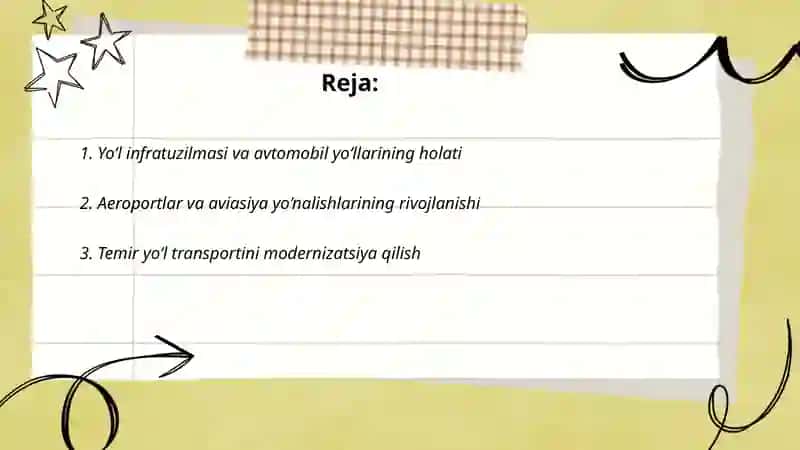 Yo‘l infratuzilmasi va avtomobil yo‘llarining holati 2
