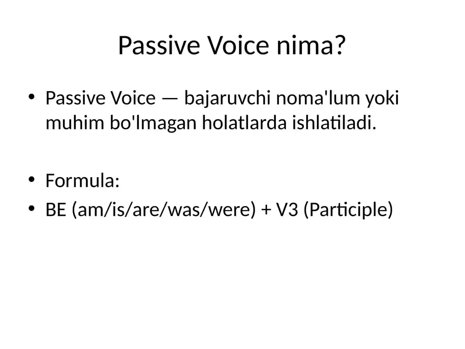 Ingliz tilida Passive Voice 2