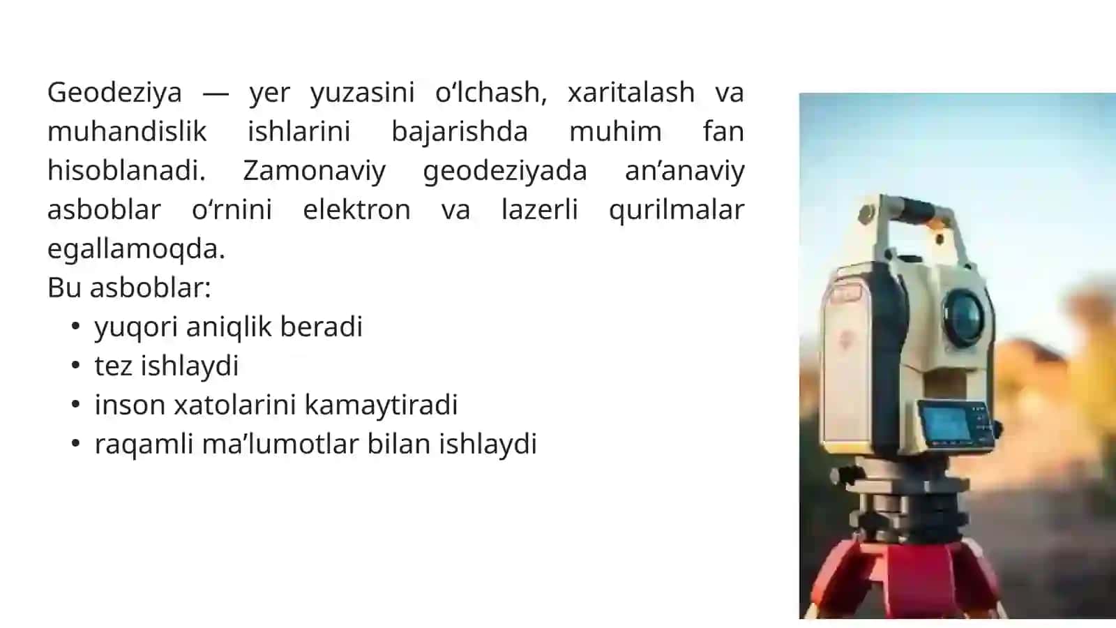Elektron va lazerli geodezik asboblar 2