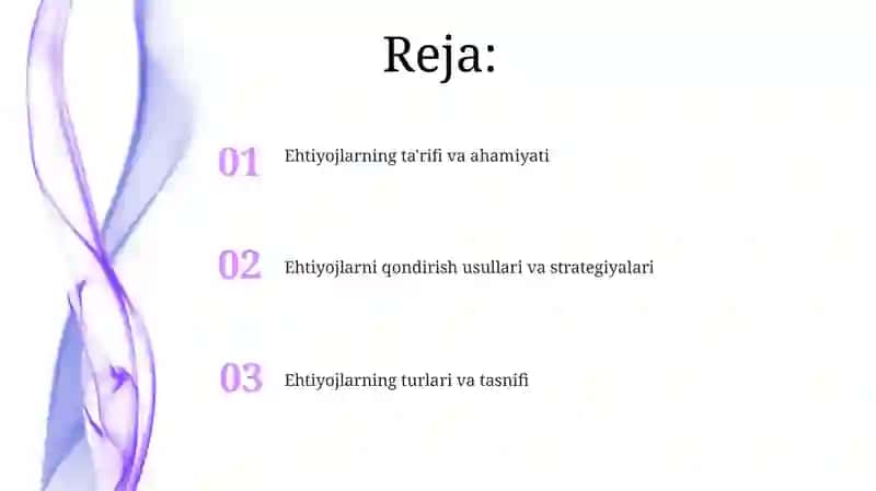 Ehtiyoj va uning turlari 2