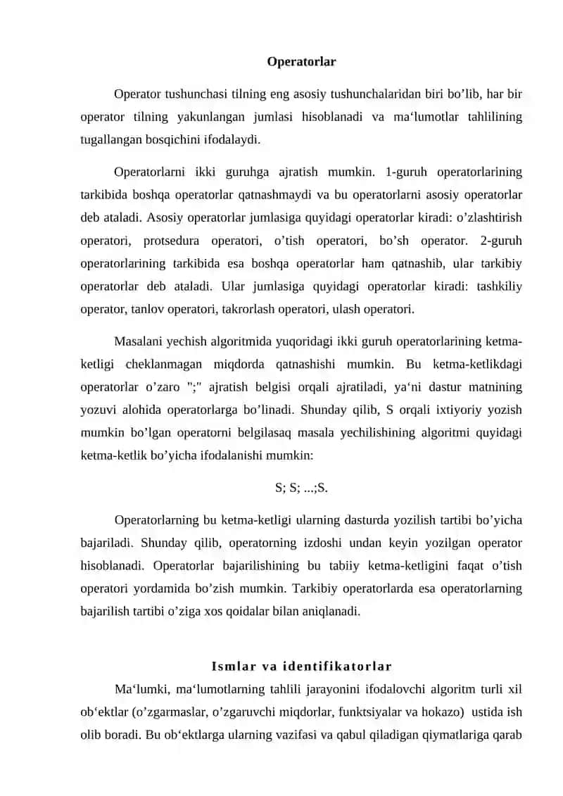 Chiziqli algoritmlarni dasturlash 2