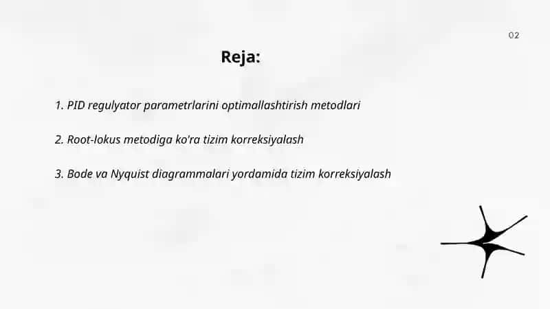 Avtomatik boshqaruv sistemalarini korreksiyalash 2