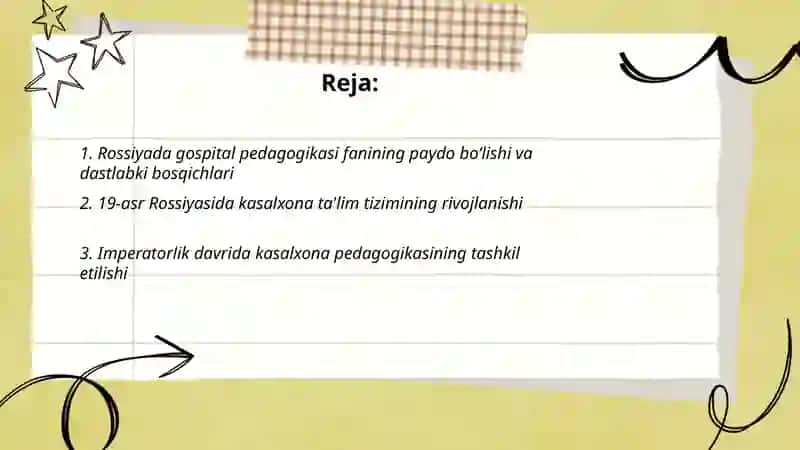 Rossiyada gospital pedagogika fanining rivojlanish tarixi 2