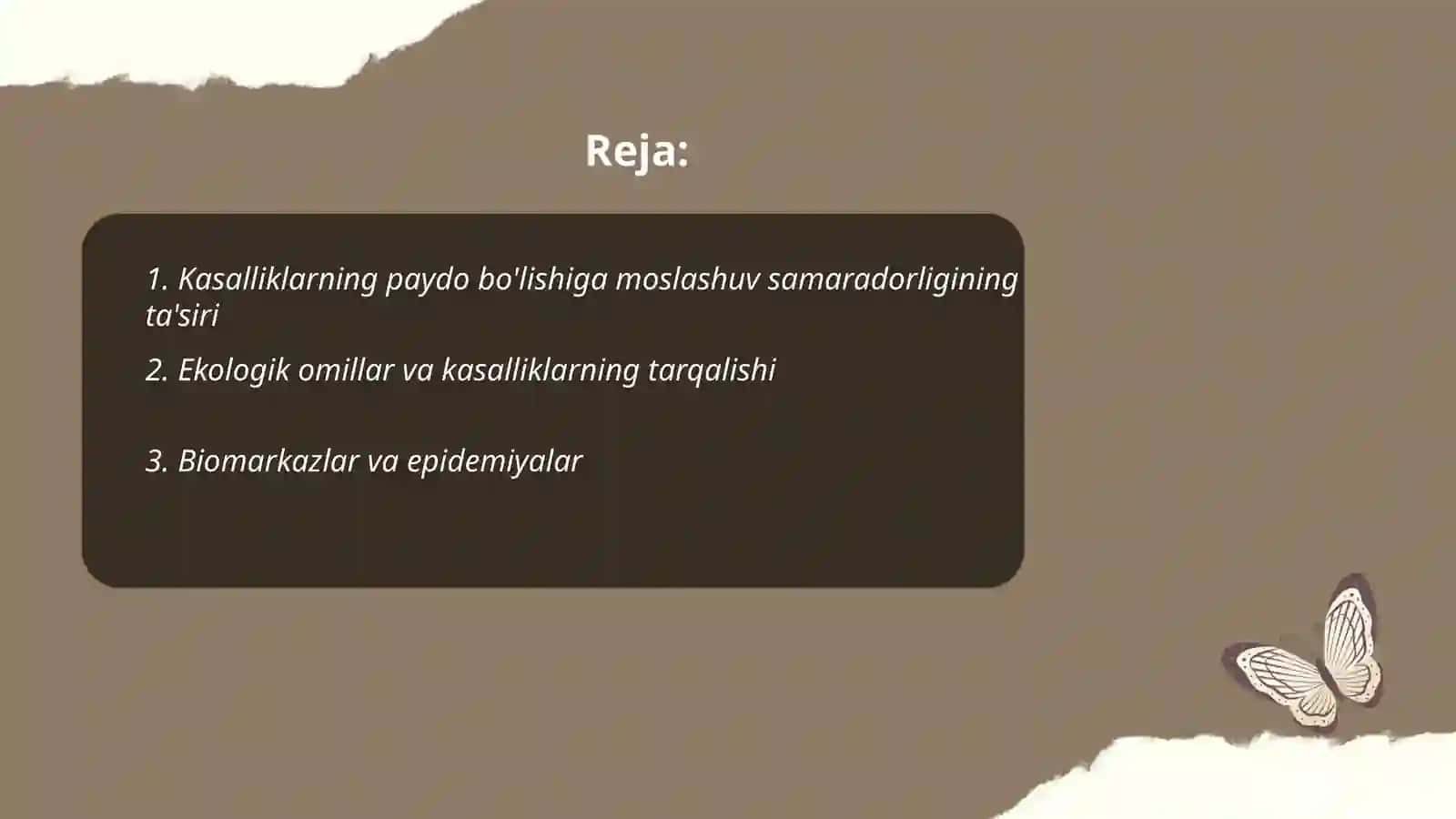 Moslashuv samaradorligi.Kasalliklarning ekologik jihatlari 2