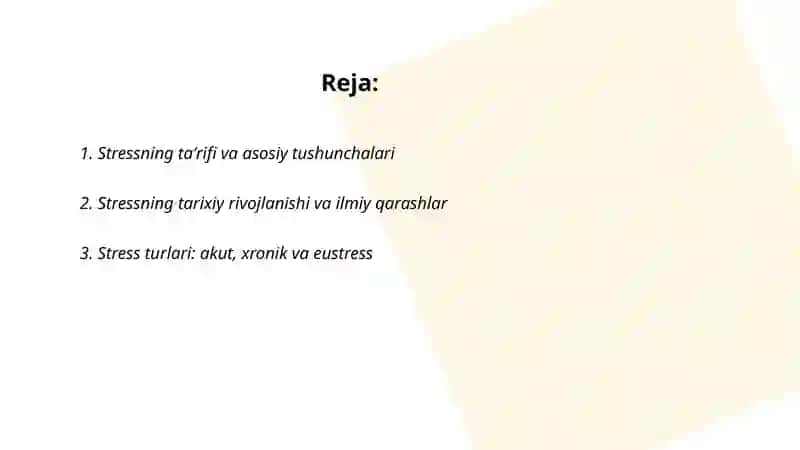 Stress va uning xususiyati 2