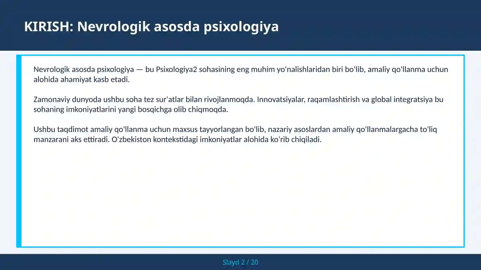 Miya-xulq-atvor munosabatlari — amaliy qo'llanma 2