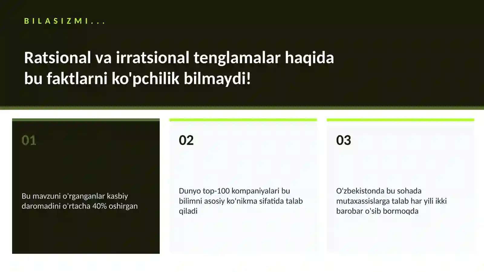 Matematika — Uy vazifalari 2