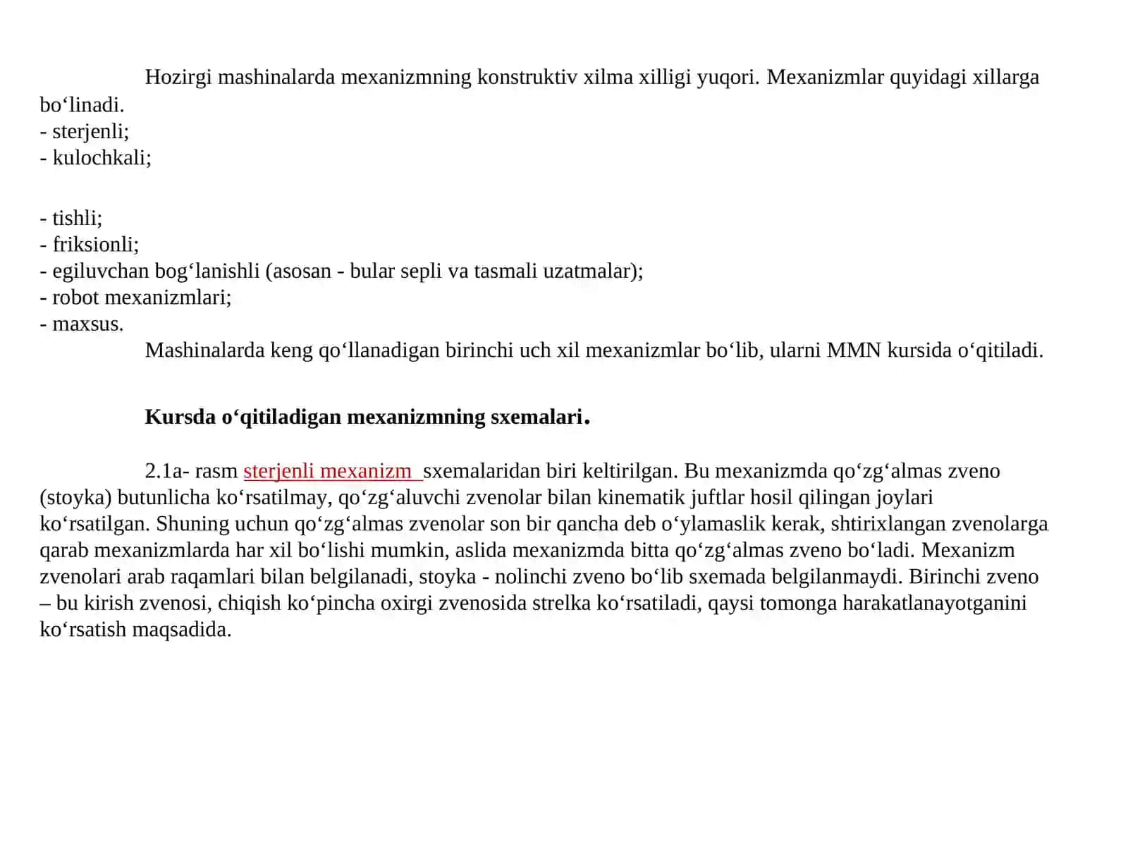 Mexanizmlarning strukturaviy tahlili 2