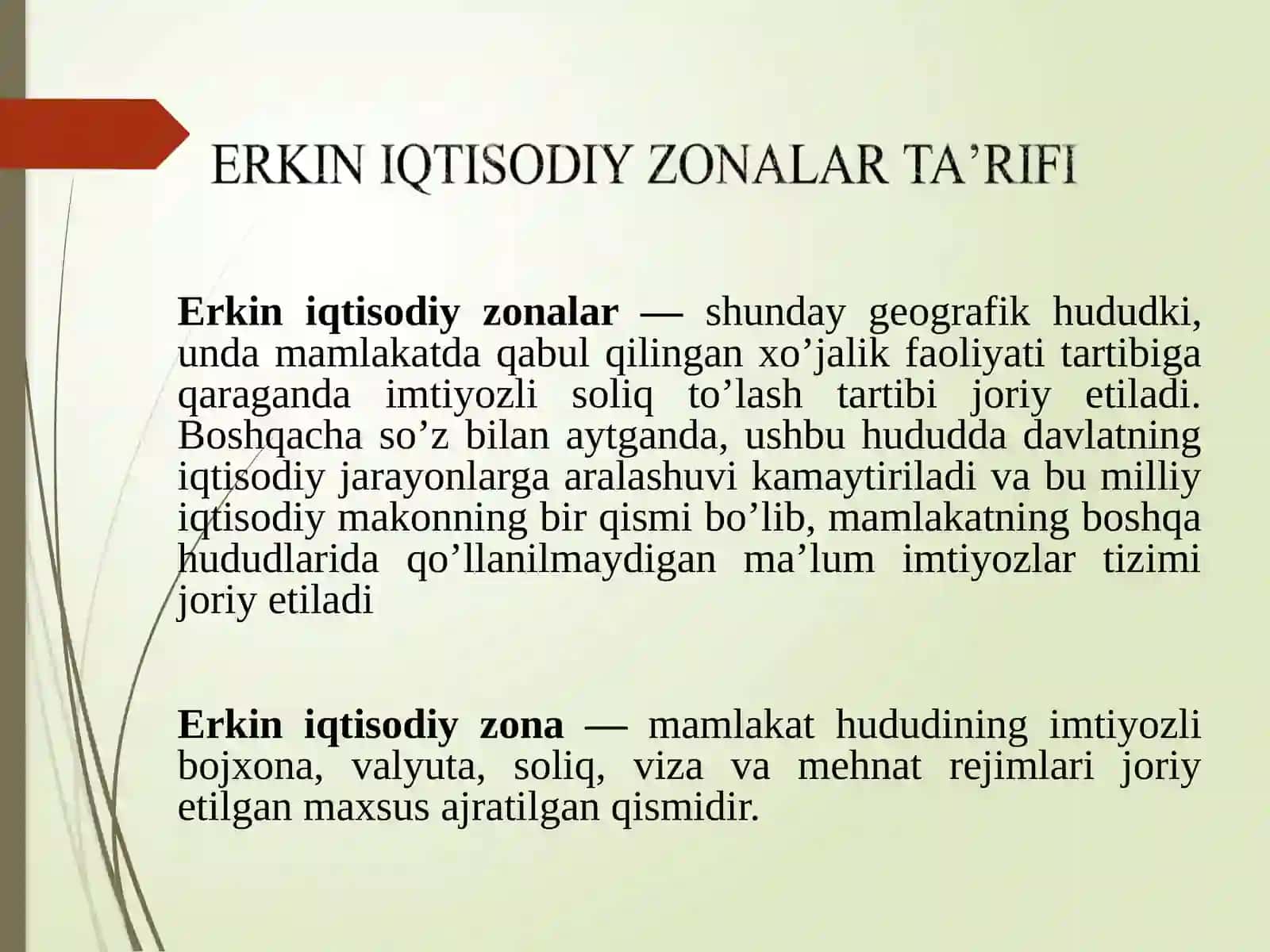 Erkin iqtisodiy zonalar 2