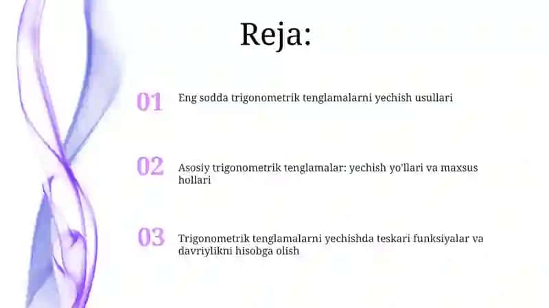 Sodda Trigonometrik Tenglamalar 2