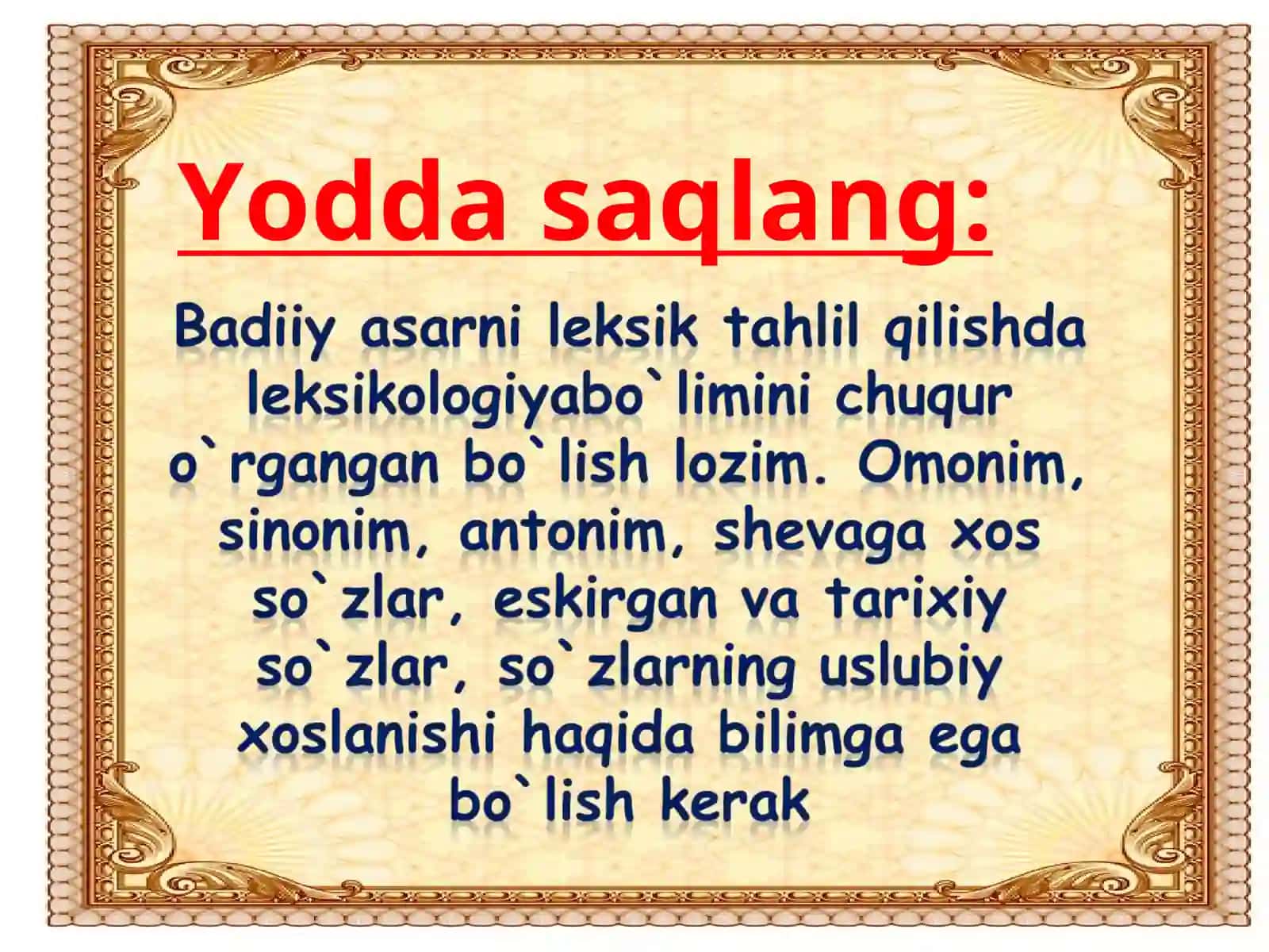 Badiiy asar tilini o`rganish yo`nalishlari 2