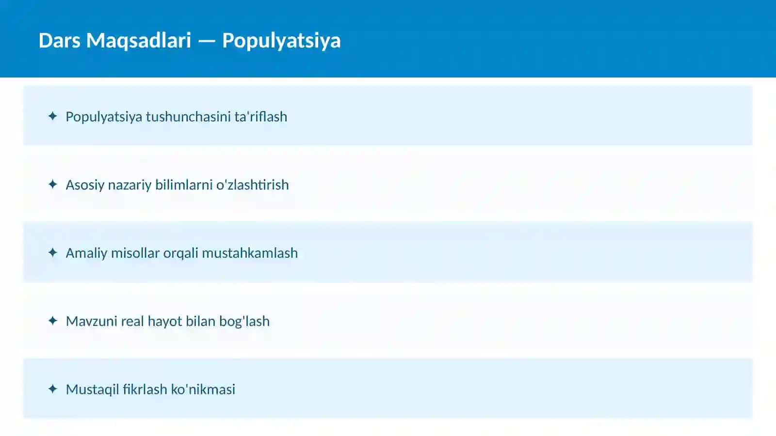 O'qituvchilar va talabalar uchun dars ishlanma 2