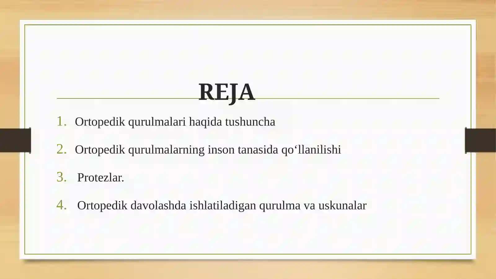 Ortopedik davolash uskunalari 2