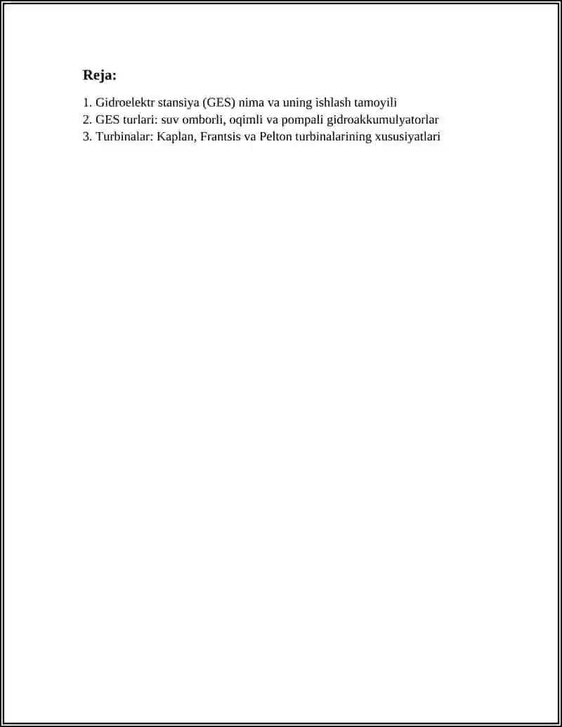 GIDROELEKTR STANSIYA (GES) 2