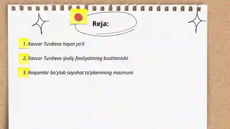 Kavsar Turdieva hayoti va ijodi 2