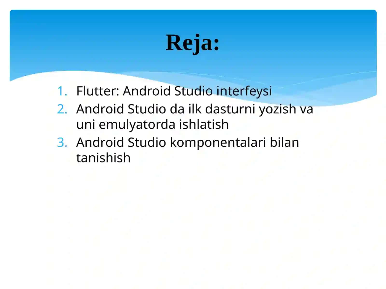 Flutter: Android Studio interfeysi 2