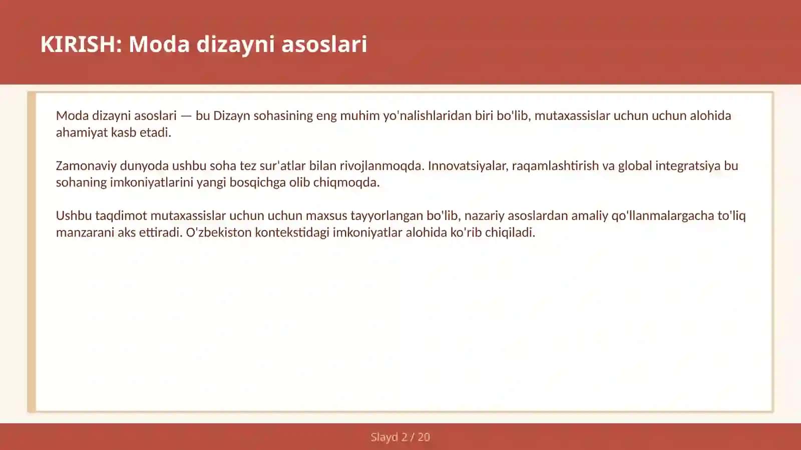 MODA DIZAYNI ASOSLARI 2