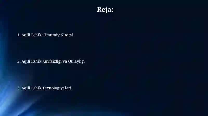 Aqlli Eshik Texnologiyalari 2