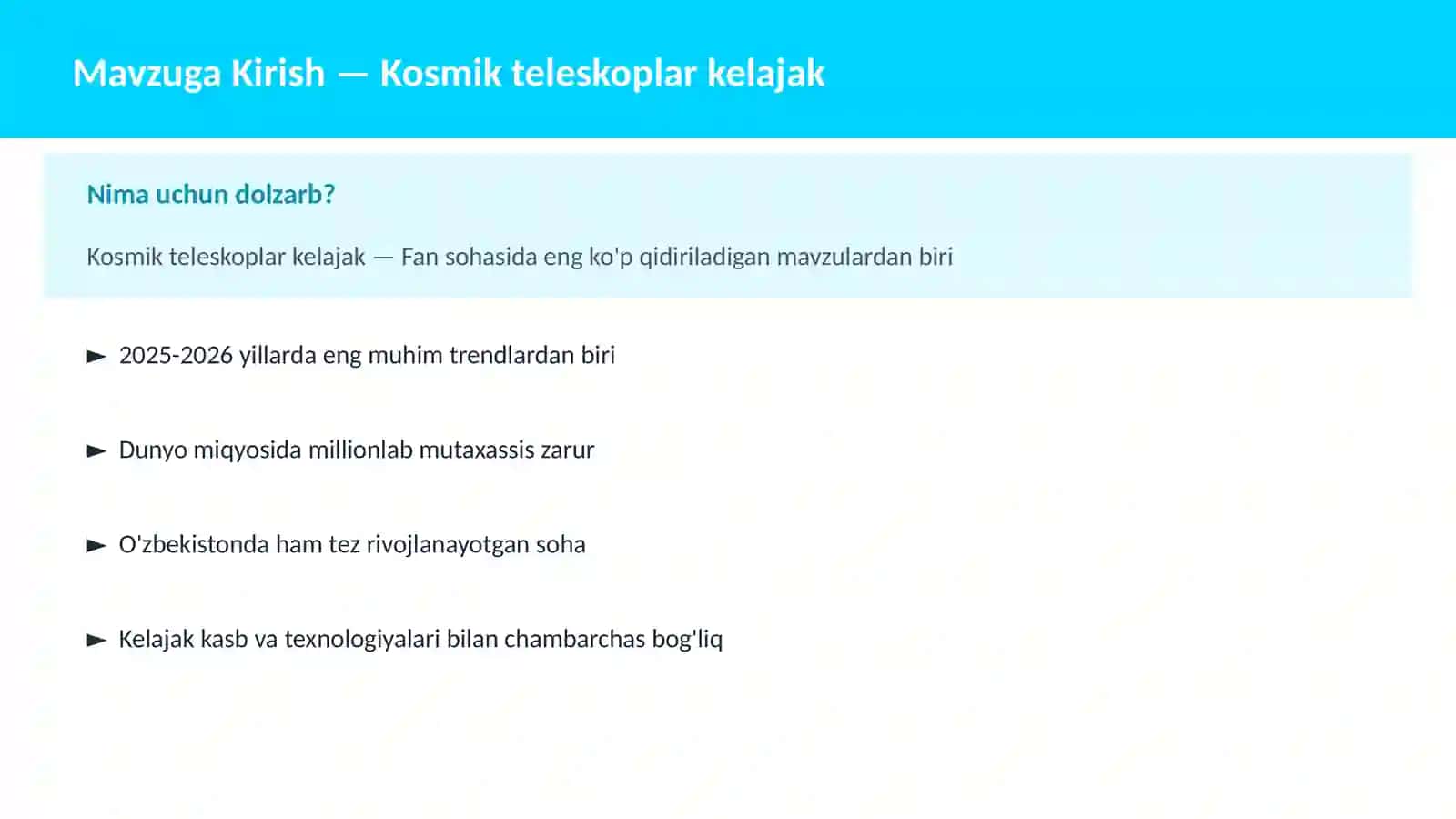 Kosmik teleskoplar kelajak 2