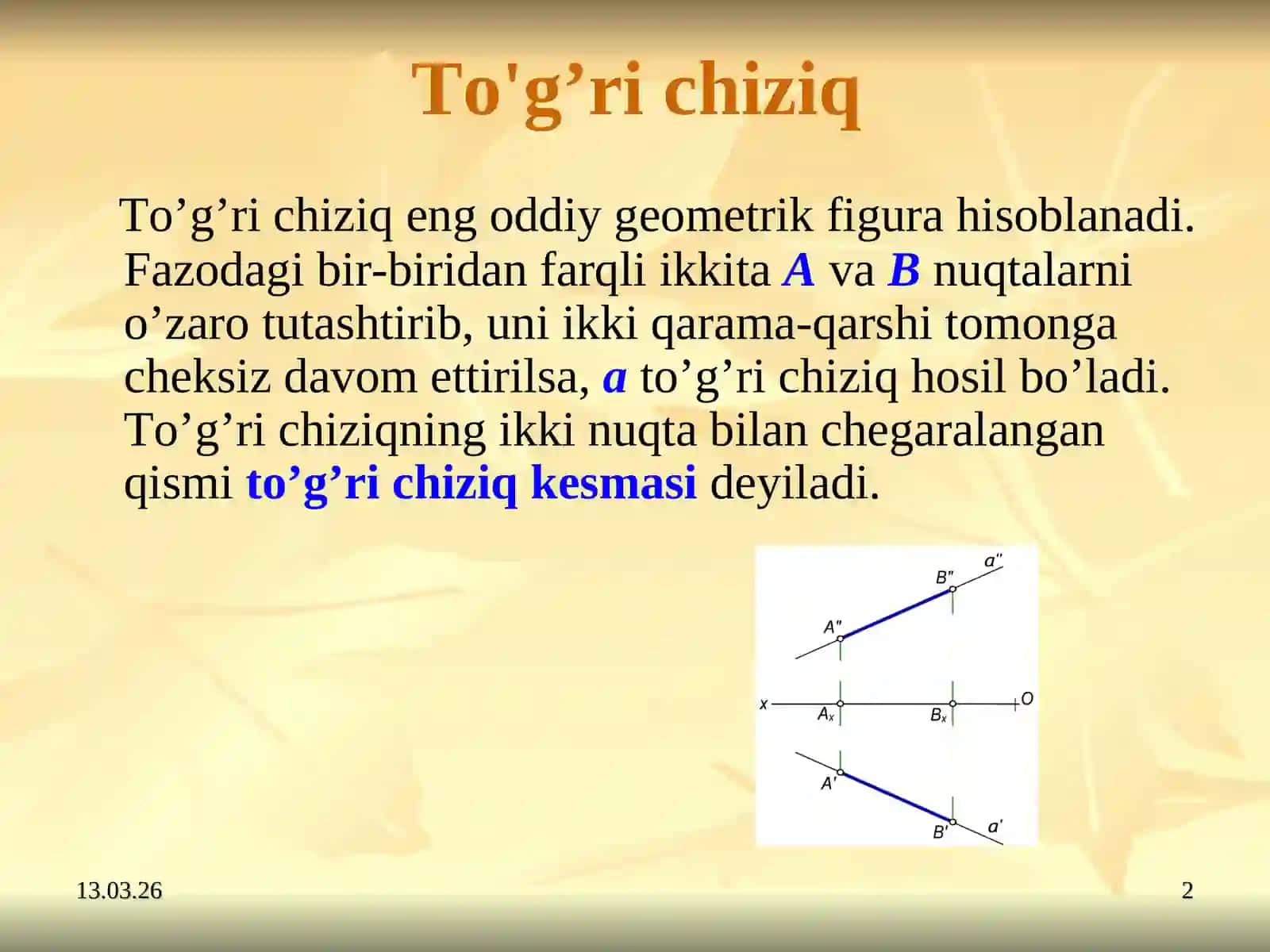 To'g’ri chiziqlar va tekisliklar 2