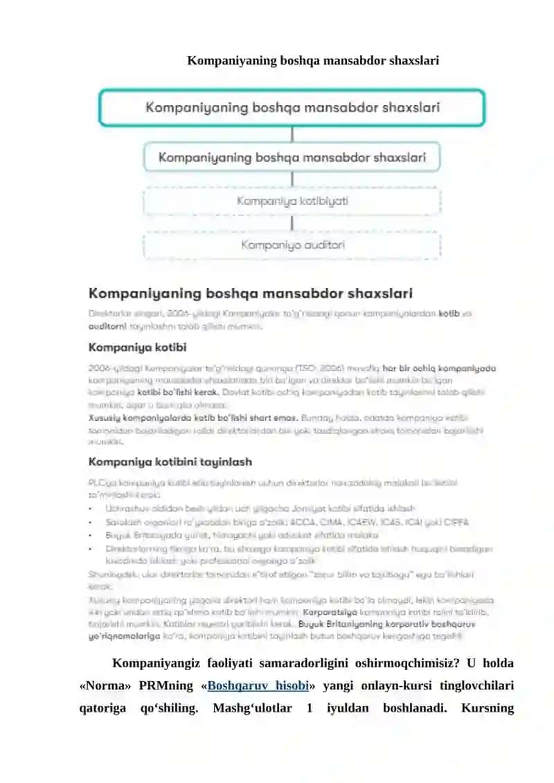 Boshqaruv hisobi kursi 2