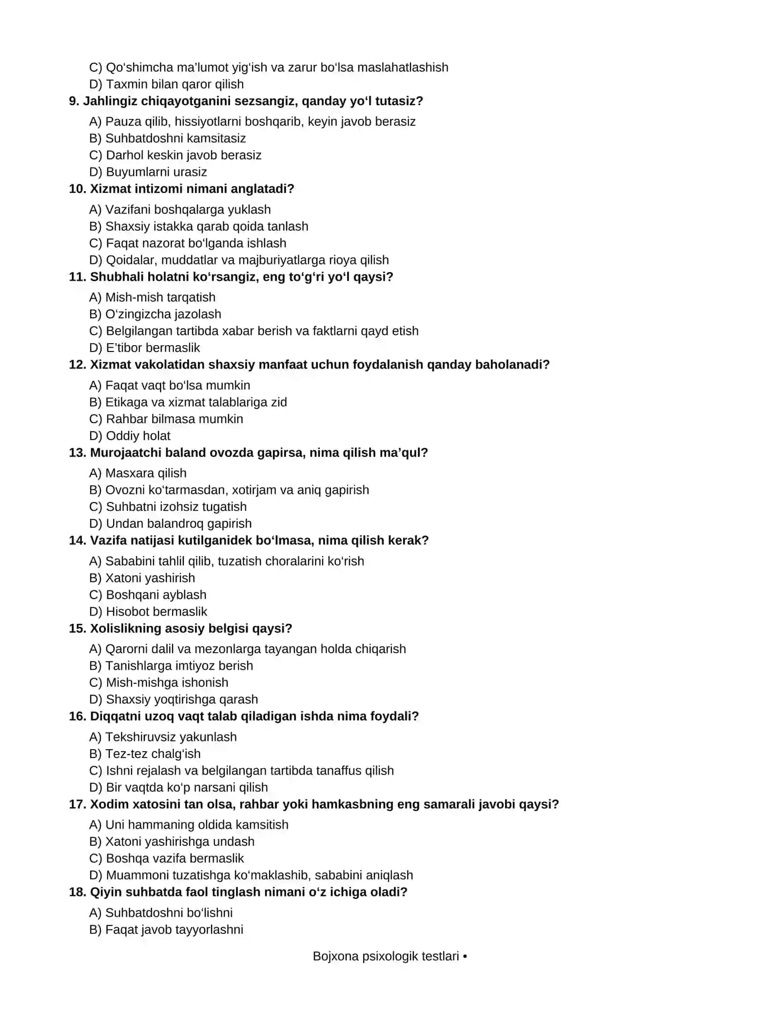 KIRISH UCHUN PSIXOLOGIK TESTLAR 2