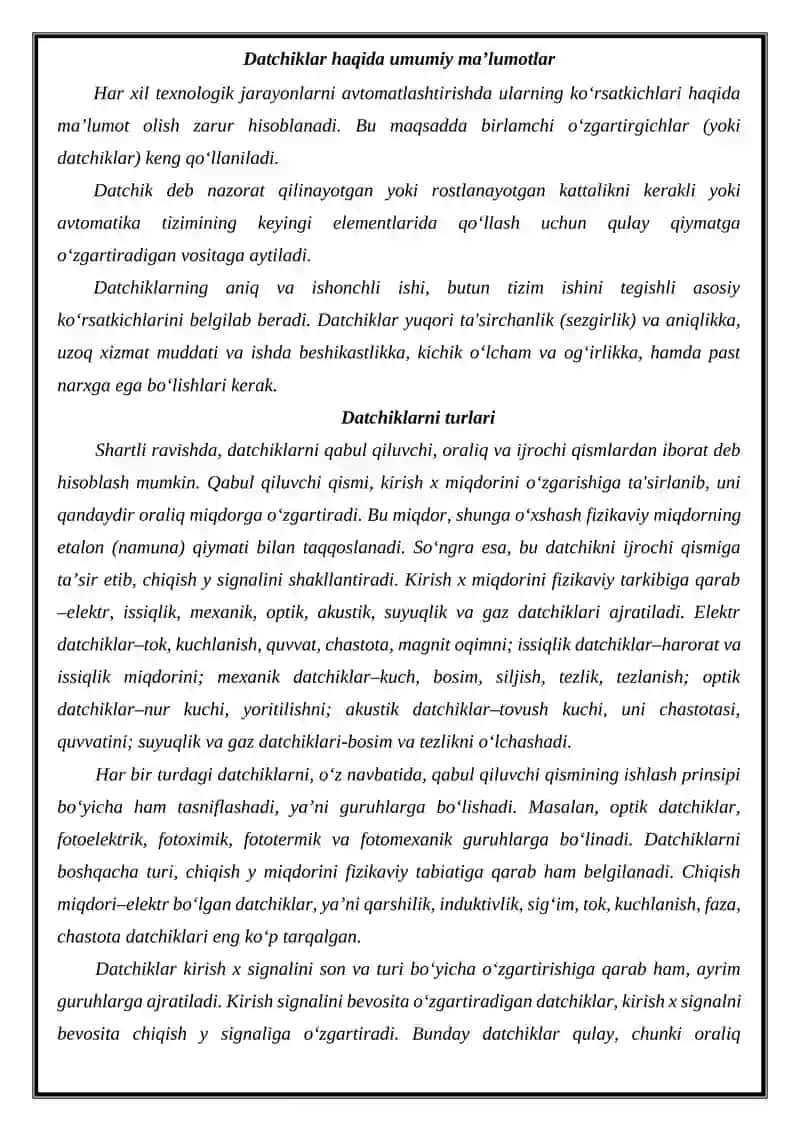 Datchiklar 2
