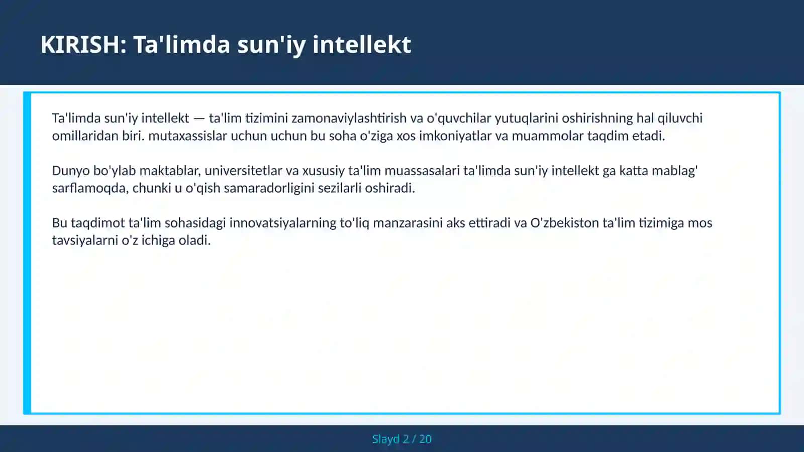 Ta'limda sun'iy intellekt 2