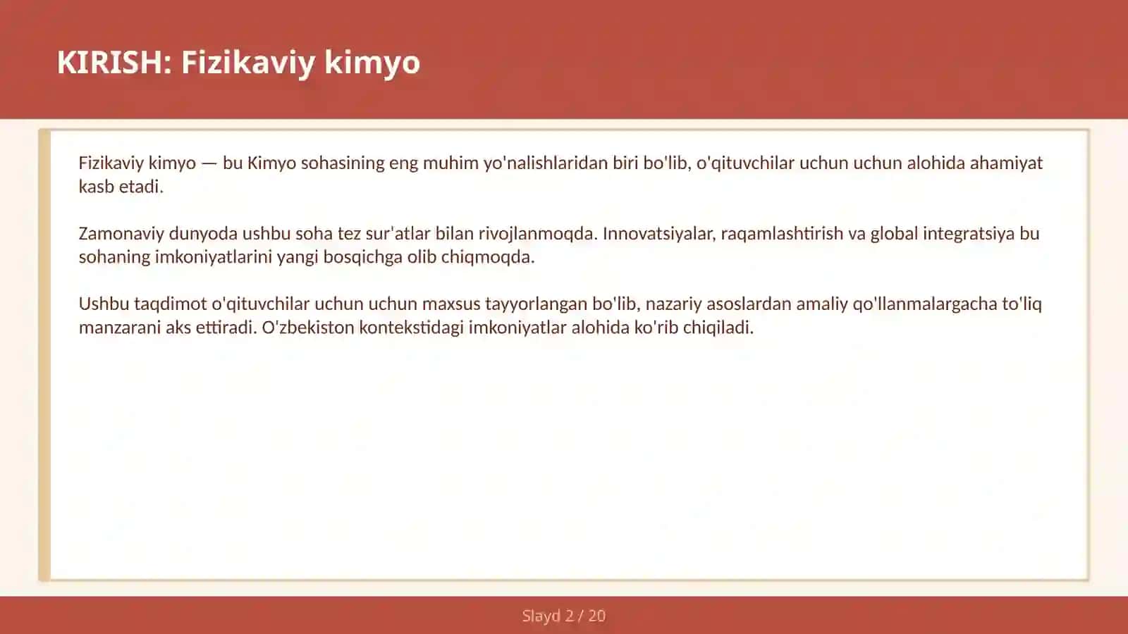 Fizikaviy kimyo 2
