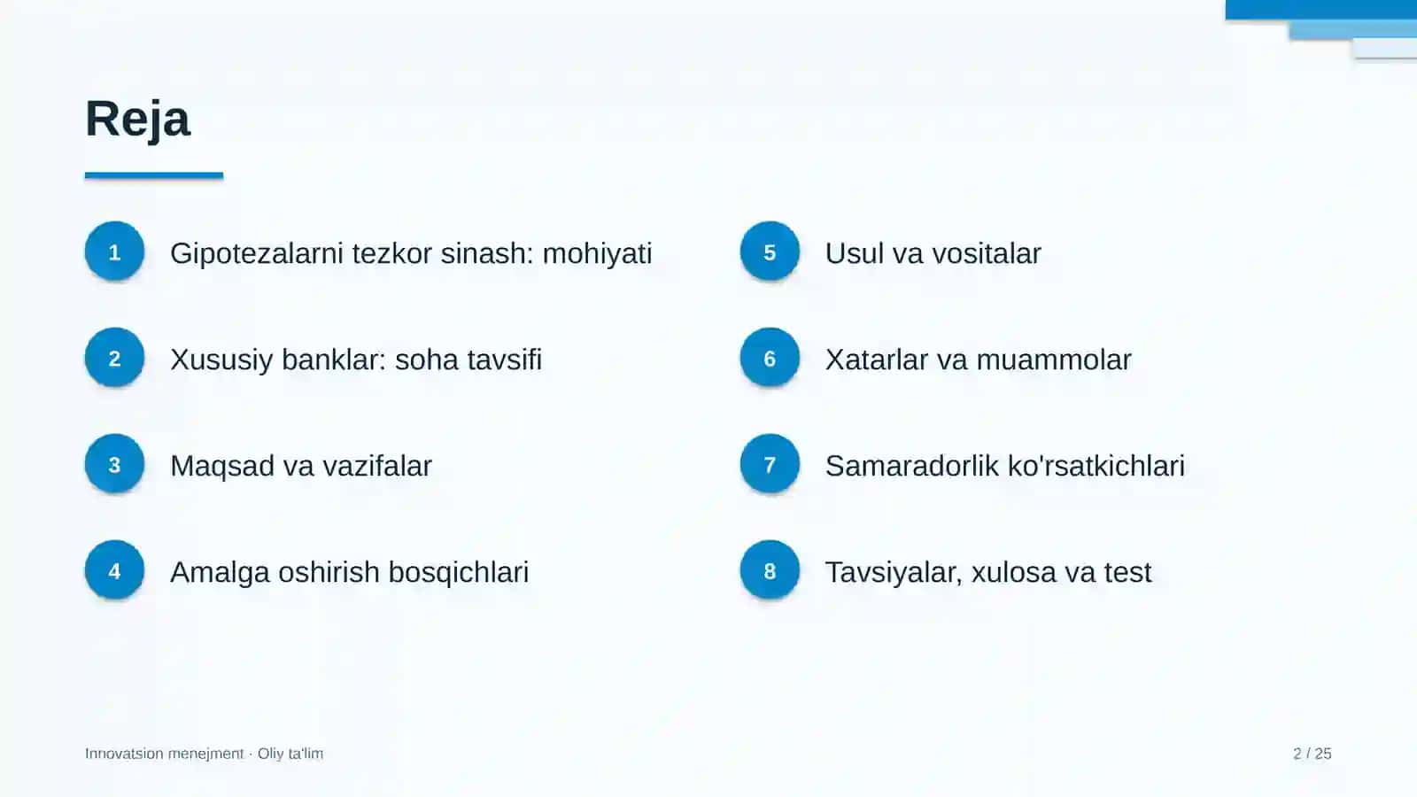 Xususiy banklarda gipotezalarni tezkor sinash 2