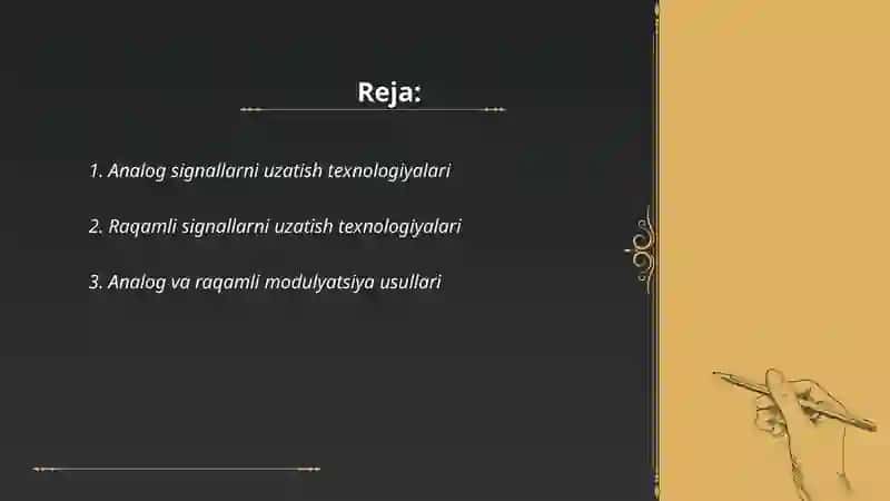 Analog va raqamli signallarni uzatish va qayta ishlash 2