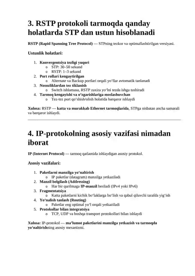 OSI modeli bosqichlari 2