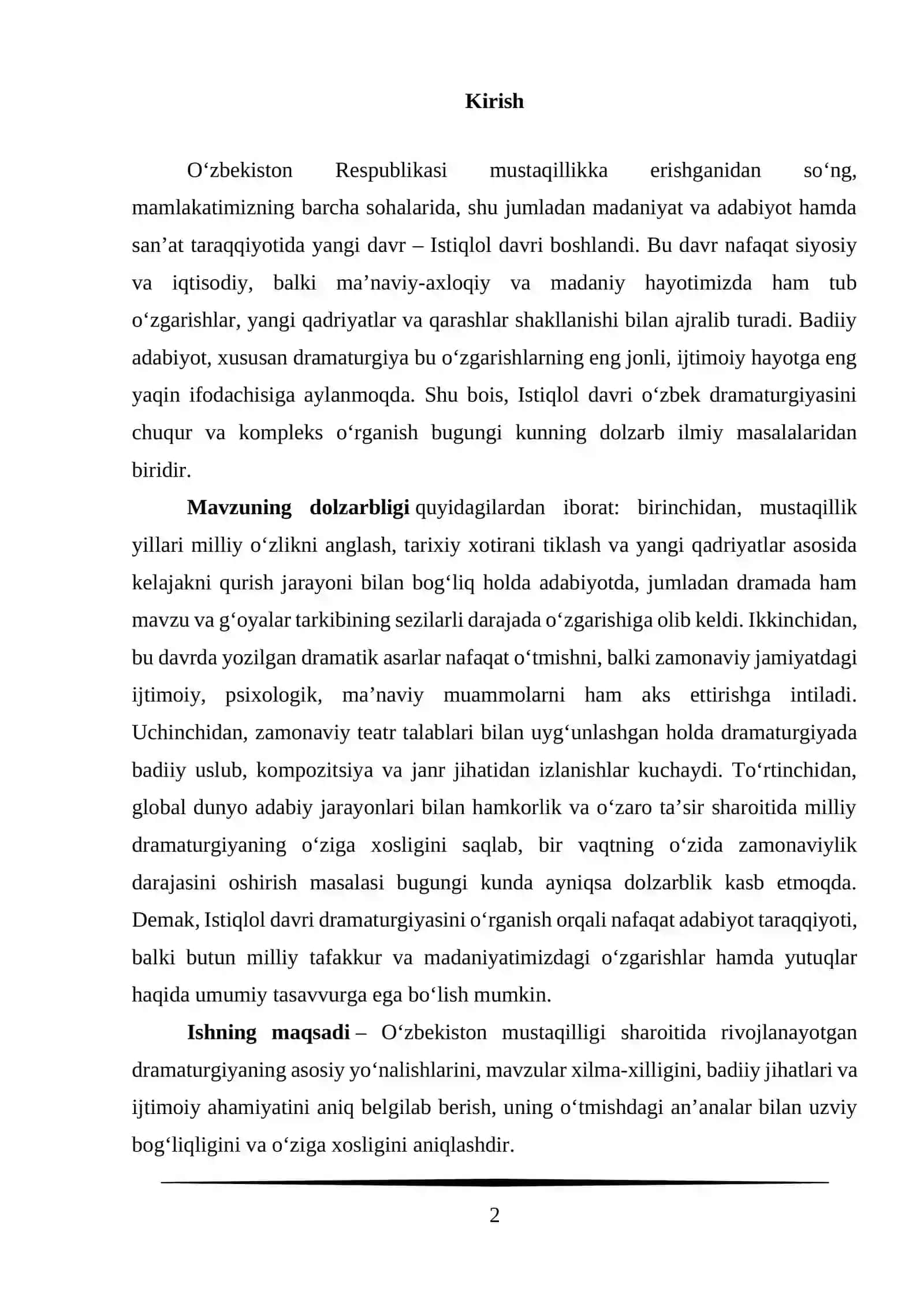 Istiqlol davri dramaturgiyasi 2