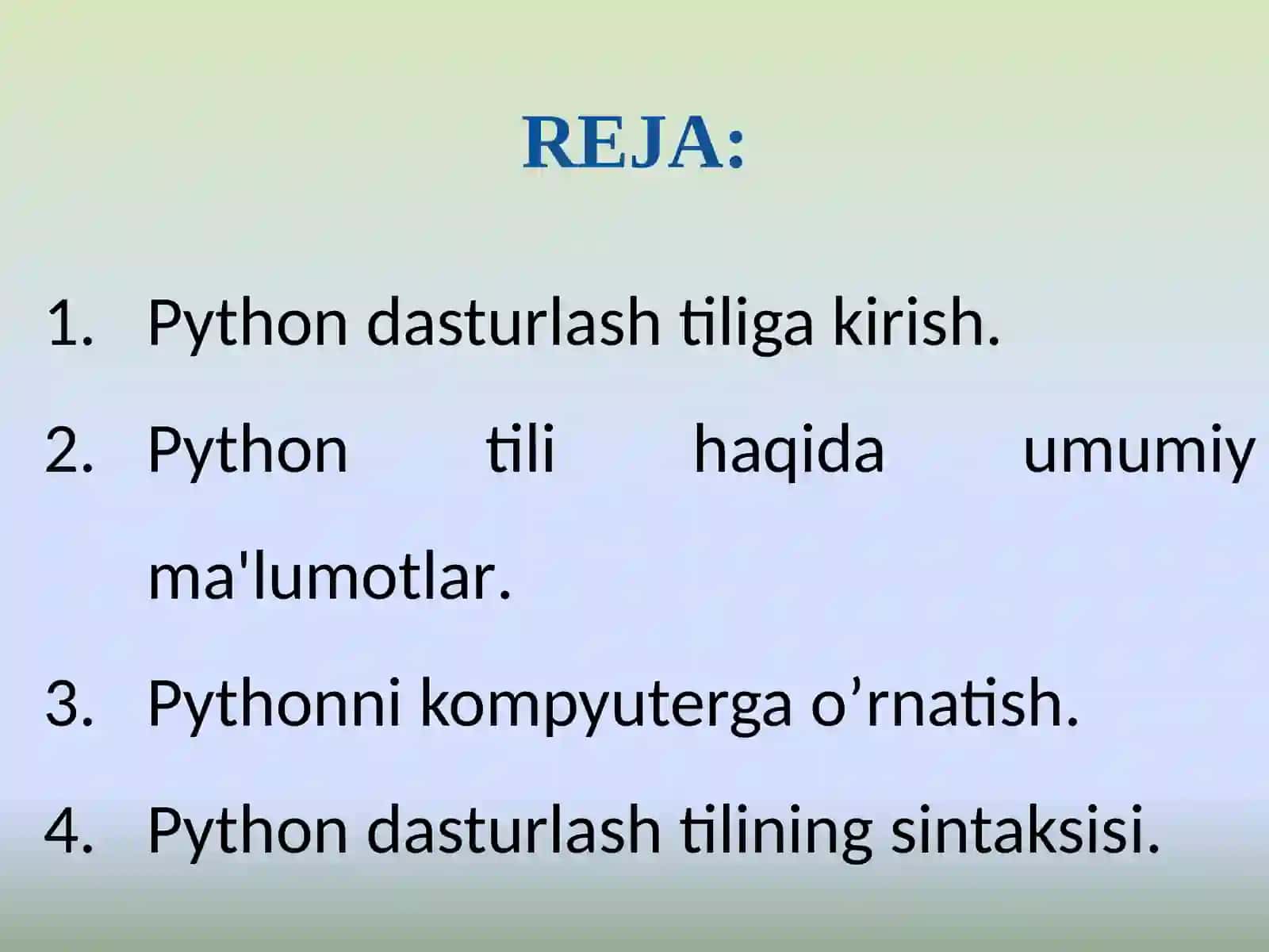Pythondasturlash tili 2