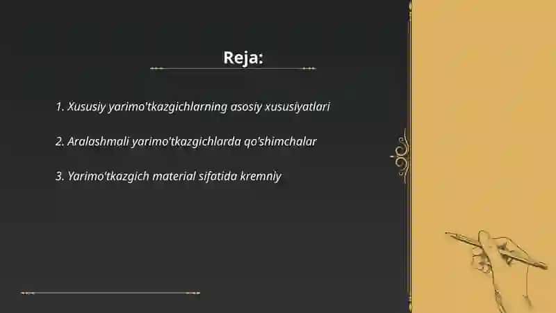 Xususiy va aralashmali yarimo'tkazgichlar 2