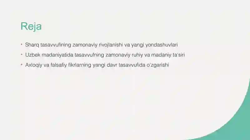 Yangi davr Sharq tasavvufi 2