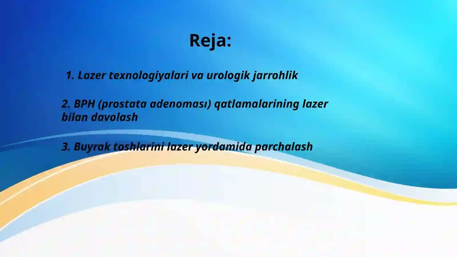 Urologiyada lazer xirurgiyasi 2