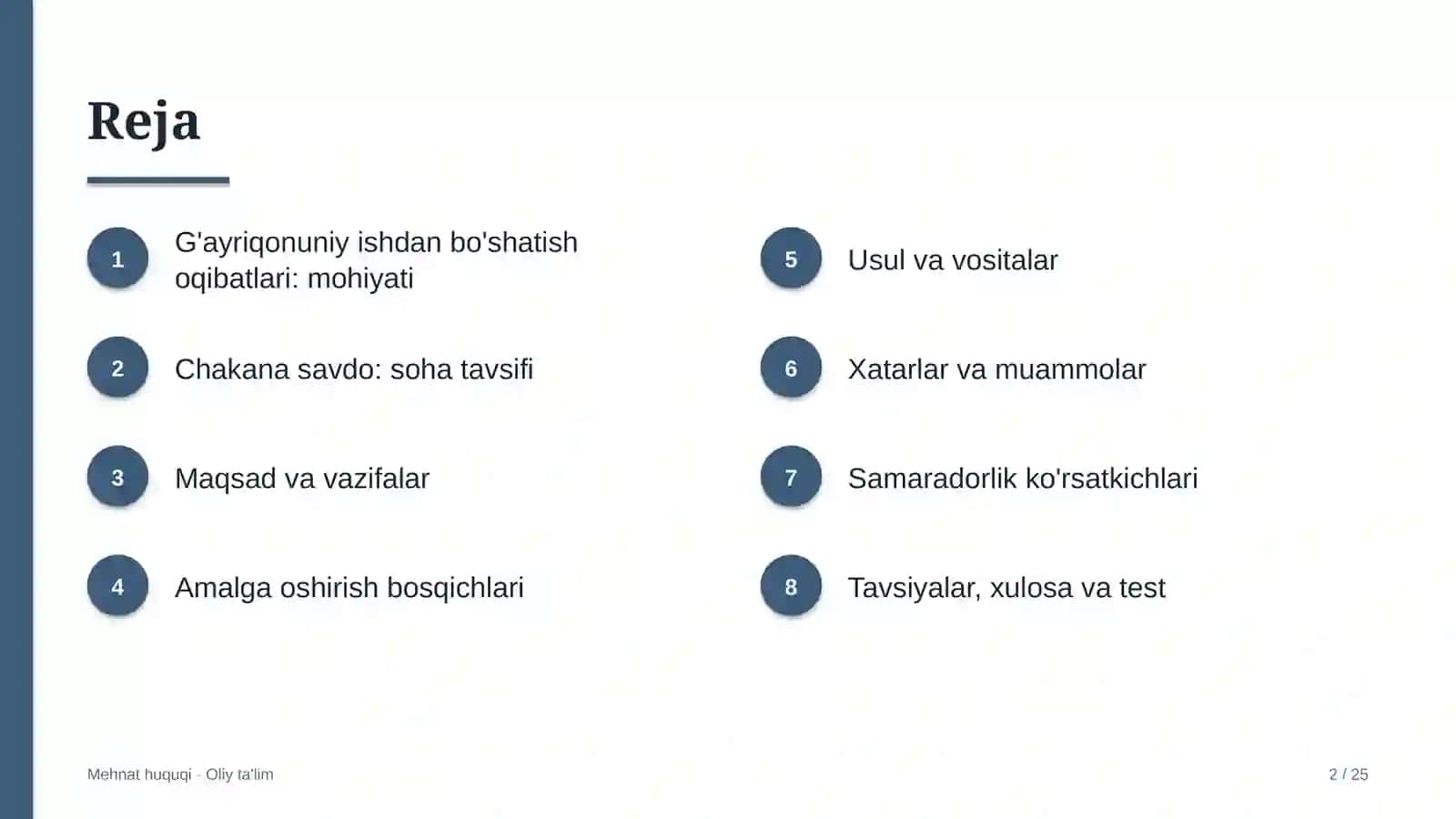 chakana savdoda g'ayriqonuniy ishdan bo'shatishning huquqiy oqibatlari 7157 2
