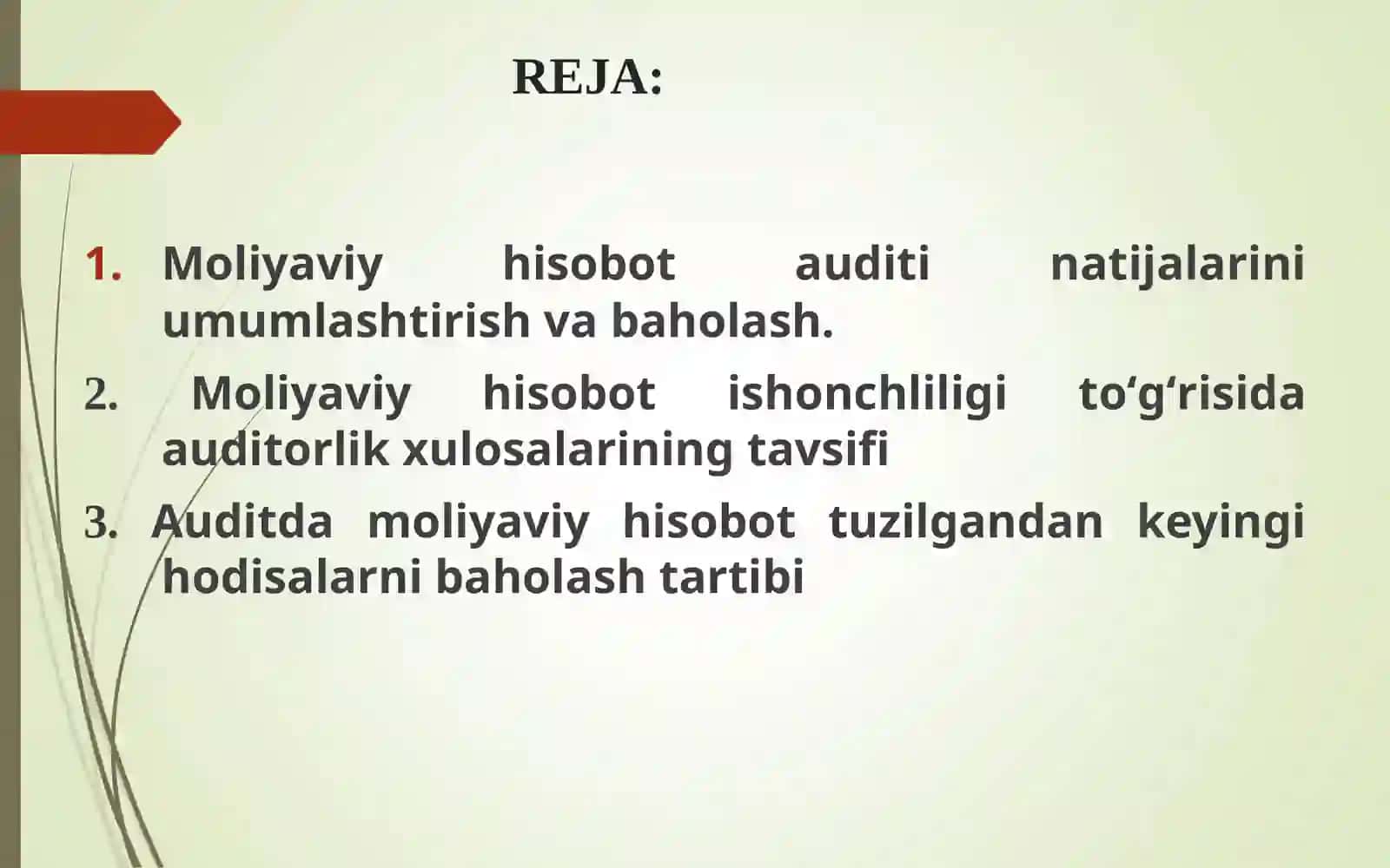MOLIYAVIY HISOBOT AUDITINING YAKUNIY BOSQICHI 2